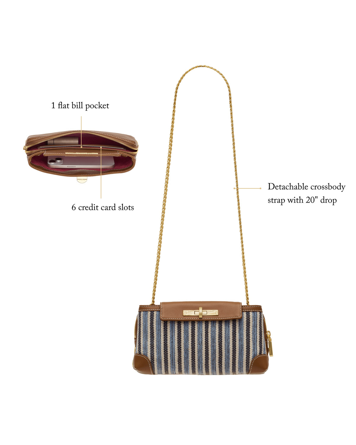 Charlotte Small - Denim Crossbody | Hammitt Signature