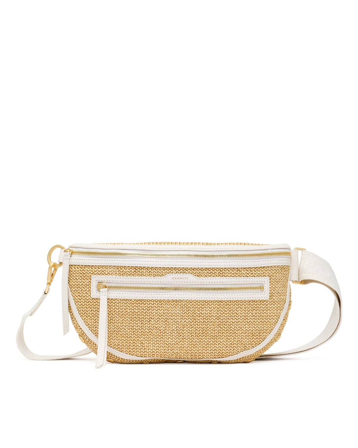 Calla Lily White Raffia/Brushed Gold Hammered