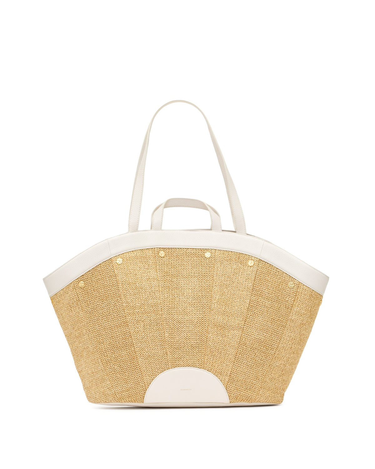 Calla Lily White Raffia/Brushed Gold Hammered